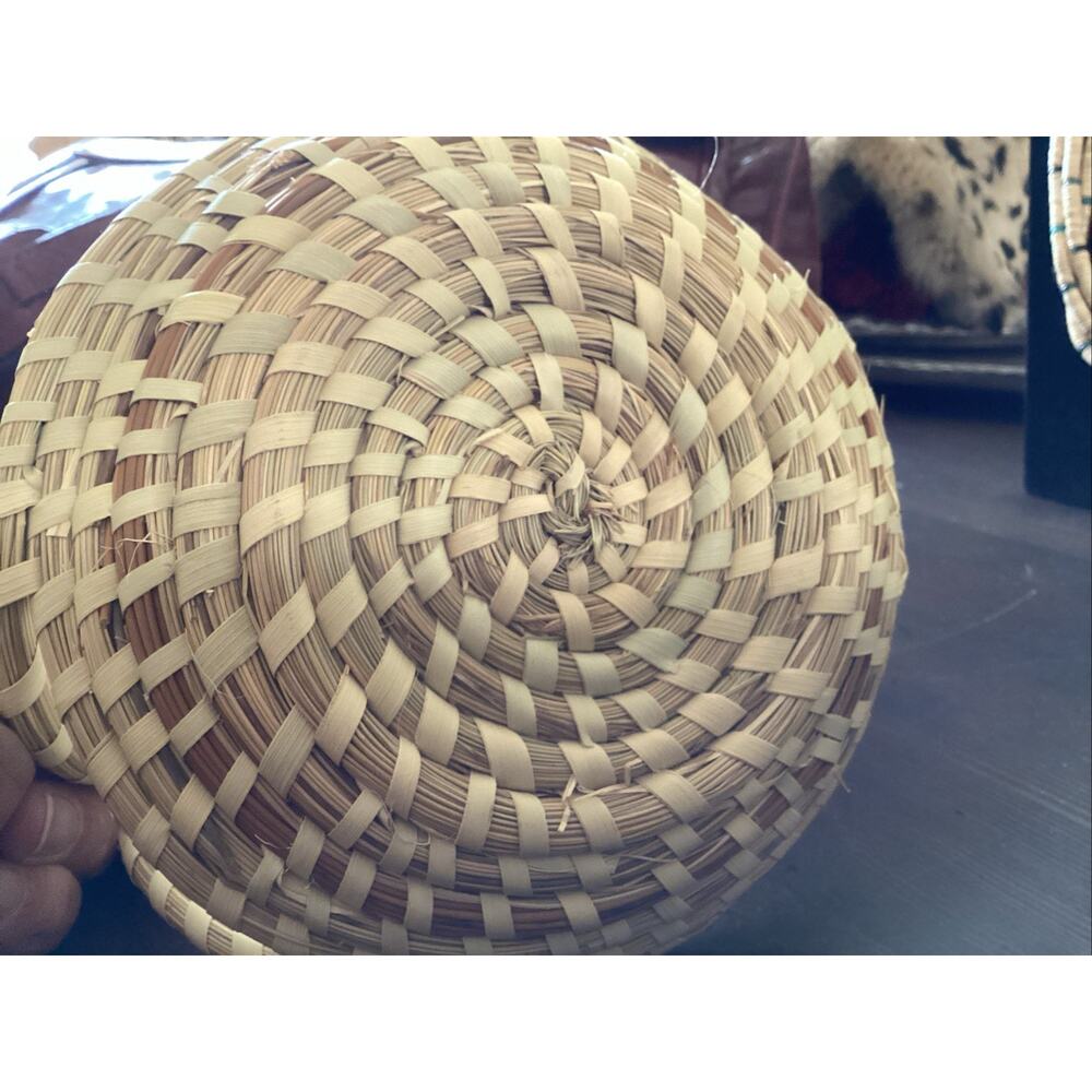 Gullah South Carolina Charleston Sweetgrass Basket Double Handle - Picture 4 of 11